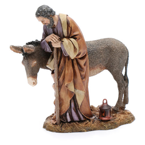 Saint Joseph statue with donkey in resin  20 cm Moranduzzo 4
