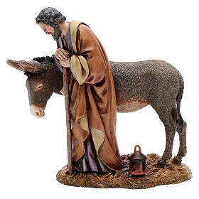 Saint Joseph avec âne résine 20 cm Moranduzzo