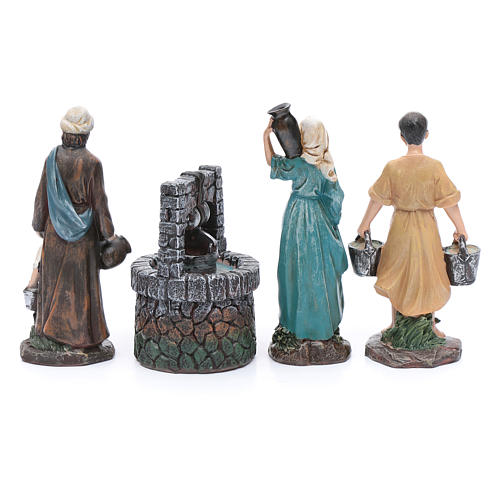 Nativity scene statues shepherds at the well in resin 20 cm 4 pieces 4