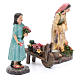 Nativity scene statues florists with cart in resin 20 cm 3 pieces set s3