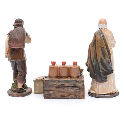 Nativity scene statues flour sellers with counter 20 cm 3 pieces set 3