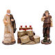 Nativity scene statues flour sellers with counter 20 cm 3 pieces set s1