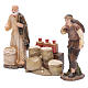 Nativity scene statues flour sellers with counter 20 cm 3 pieces set s2