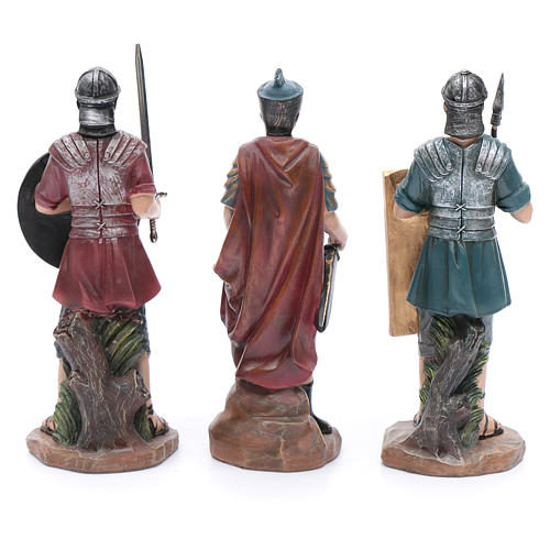 Nativity scene statues Roman soldiers in resin 20 cm 3 pieces set 4