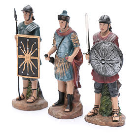 Soldados romanos em resina para presépio 20 cm 3 peças