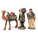 Nativity scene shepherds and camel in resin 20 cm 3 pieces set s1