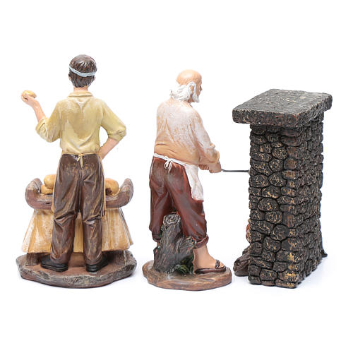 Nativity scene bakers and oven 20 cm 3 pieces set 4
