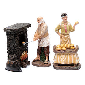 Panettieri e forno per presepe da 20 cm set 3 pz.