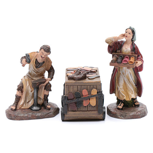 Nativity scene characters shoemakers with counter resin 20 cm set of 3 pieces 1