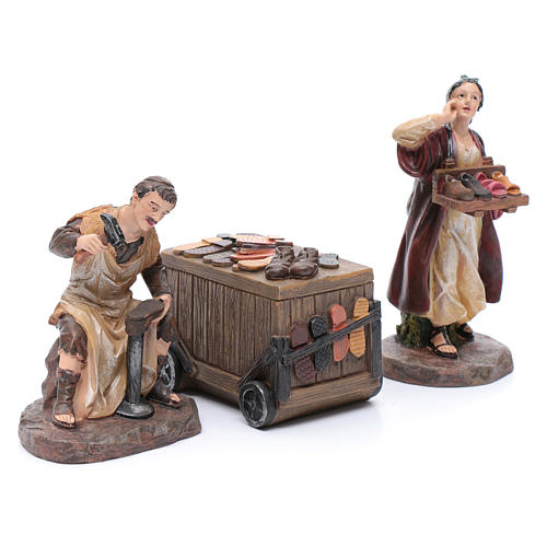 Nativity scene characters shoemakers with counter resin 20 cm set of 3 pieces 3