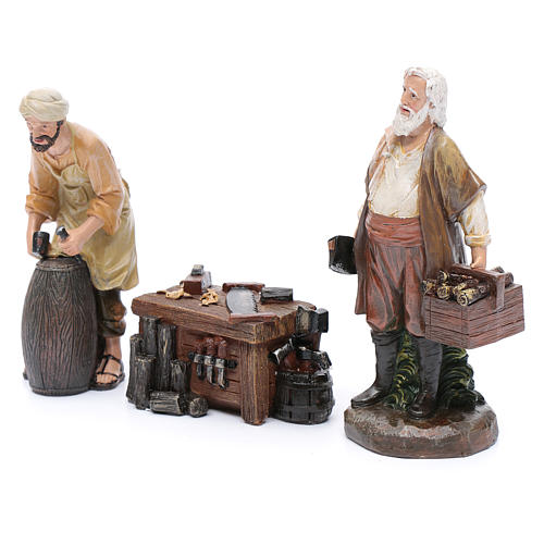 Nativity scene characters carpenters with counter resin 20 cm set of 3 pieces 2