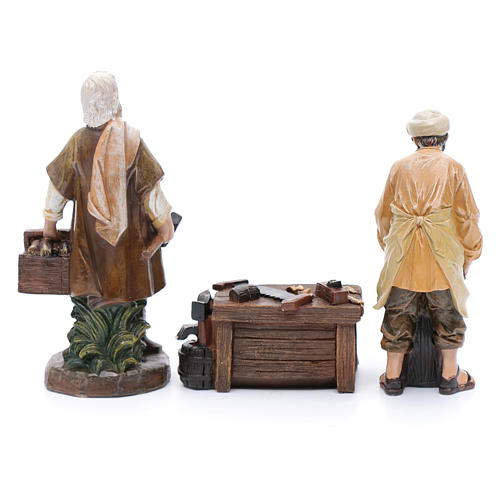 Nativity scene characters carpenters with counter resin 20 cm set of 3 pieces 4