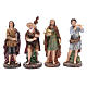 Nativity scene statues bagpipe players 4 pieces set suitable for 10 cm nativity scene s1