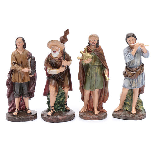 Nativity scene statues bagpipe players 4 pieces set suitable for 10 cm nativity scene 1