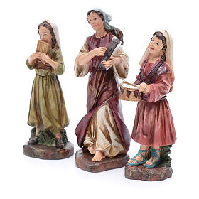 Musiciennes de rue pour crèche de 20 cm résine 3 pcs