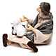 Nativity scene shepherd sitting with sheep 15 cm resin s2