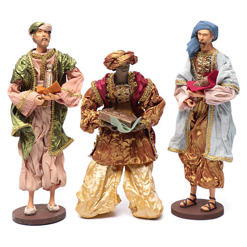 The Three Wise men with gifts 35 cm in resin and finished in gold 1