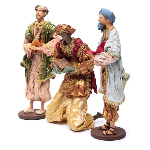 The Three Wise men with gifts 35 cm in resin and finished in gold 2