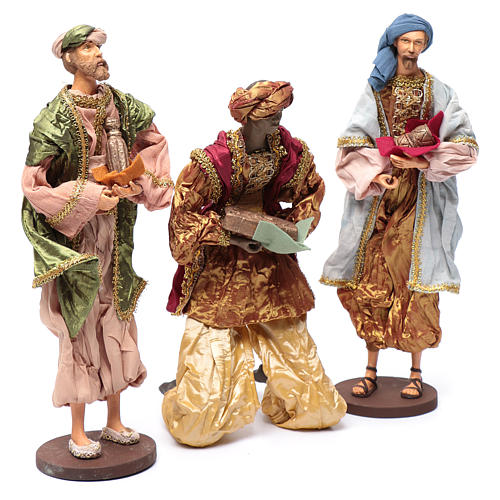 Trzej Królowie z darami 35 cm żywica i wykończenie złote 3