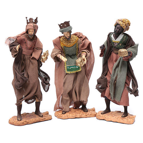 Nativity scene statue The Three Wise Men with camel sitting 38 cm gauze and resin 2