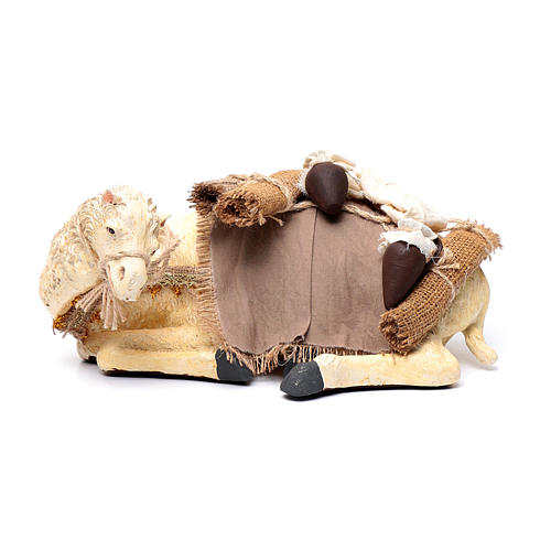 Reyes Magos con camello sentado 28 cm resina y gasa 3