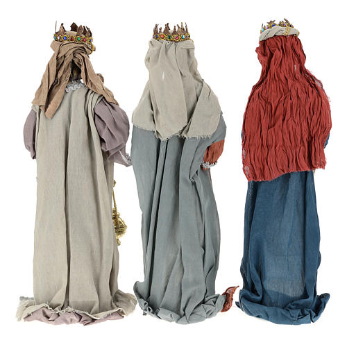 Nativity scene statues Three Wise Men 85 cm in resin and gauze country style 5