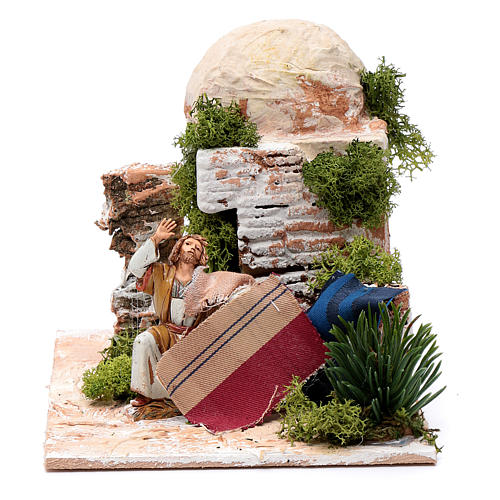 Moranduzzo Figurine Vendeur De Poulets Pour Crèche 12 Cm - Échelle 1:15 - Peinture Main, Fabriqué En Italie - Sculpteur M. Landi