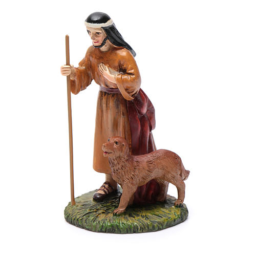 Nativity scene statue resin shepherd and dog 10 cm Martino Landi brand 2