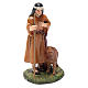 Nativity scene statue resin shepherd and dog 10 cm Martino Landi brand s1
