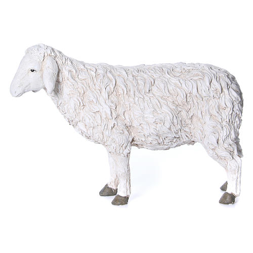 Estátua ovelha com cabeça levantada 65x20x50 cm Martino Landi para presépio com figuras de altura média 120 cm 1