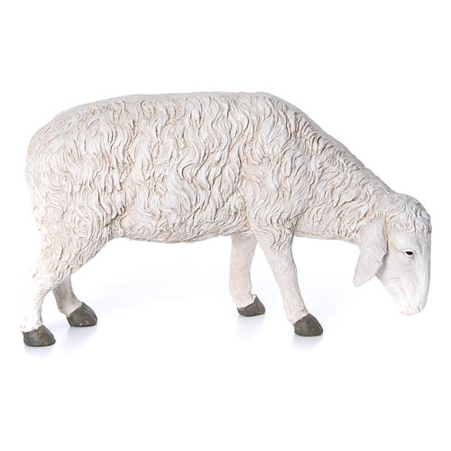 Statua pecora che bruca per presepe 120 cm resina colorata 1