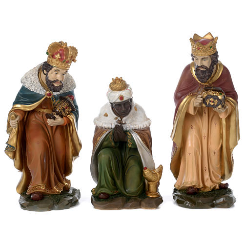Três Reis Magos resina presépio 60 cm 1