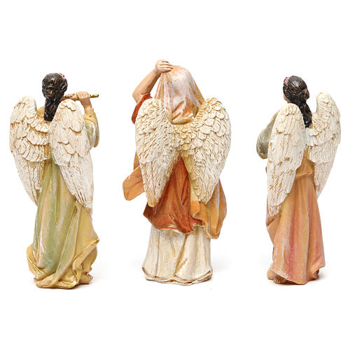 Angels in resin with instruments (3 pieces) for Nativity Scene 13 cm 3