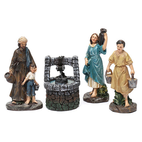 Shepherds in resin with well (3 pieces) for Nativity Scene 13 cm 1