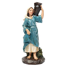 Pastori con pozzo in resina 3 pz per presepe da 13 cm