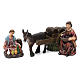 Estatuas vendedores de vino con burro y carro, resina para belén 13 cm de altura media s1