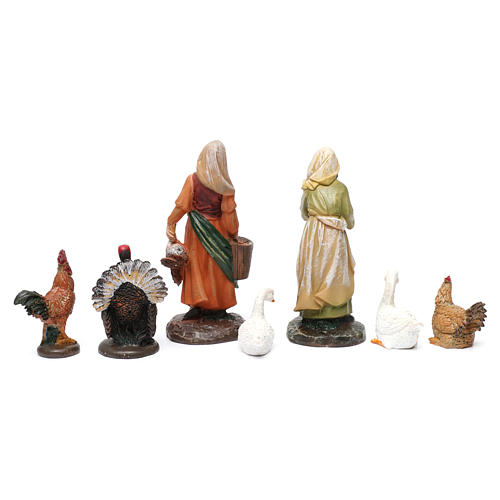 Shepherdesses in resin with animals (2 pieces) for Nativity Scene 13 cm 3