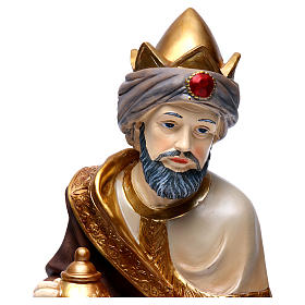 Heiliger König kniend geeignet für 55 cm Krippe aus Kunstharz gefertigt