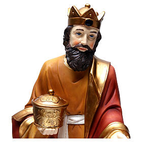 Heiliger König mit Gabe geeignet für 55 cm Krippe aus Kunstharz gefertigt