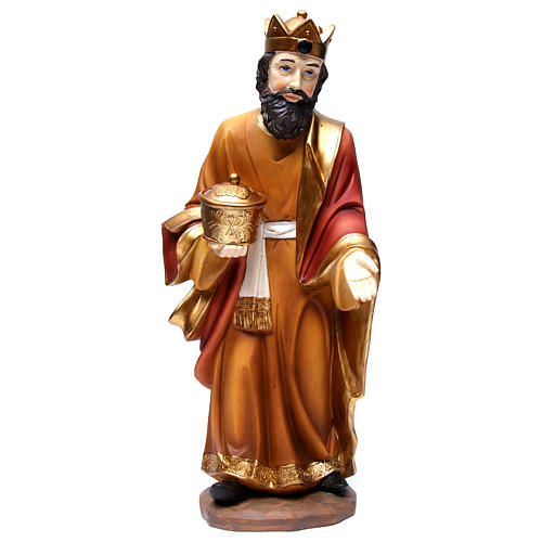 Heiliger König mit Gabe geeignet für 55 cm Krippe aus Kunstharz gefertigt 1