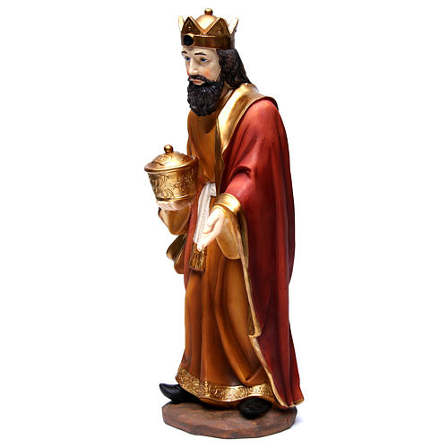 Heiliger König mit Gabe geeignet für 55 cm Krippe aus Kunstharz gefertigt 3