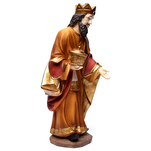 Heiliger König mit Gabe geeignet für 55 cm Krippe aus Kunstharz gefertigt 4