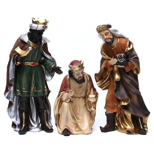 Reyes Magos de resina para belén de altura media 55 cm 1