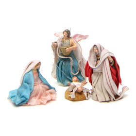 Complete Neapolitan Nativity Scene in terracotta 4 cm 11 pieces