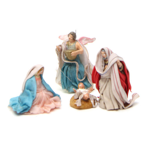 Complete Neapolitan Nativity in terracotta 4 cm, set of 11 figurines 2