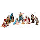 Complete Neapolitan Nativity in terracotta 4 cm, set of 11 figurines s1