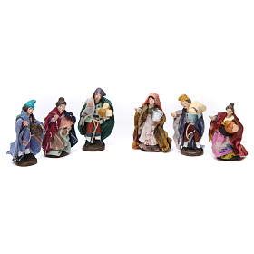 Bergers en terre cuite pour crèche napolitaine de 4 cm set 6 pcs