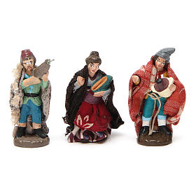 Set pastores 6 piezas de terracota coloreada para belén napolitano de 4 cm de altura media