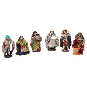 Set 6 santons pour crèche napolitaine 4 cm en terre cuite