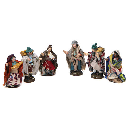 Set of Neapolitan Nativity Scene figurines in painted terracotta 4 cm 1